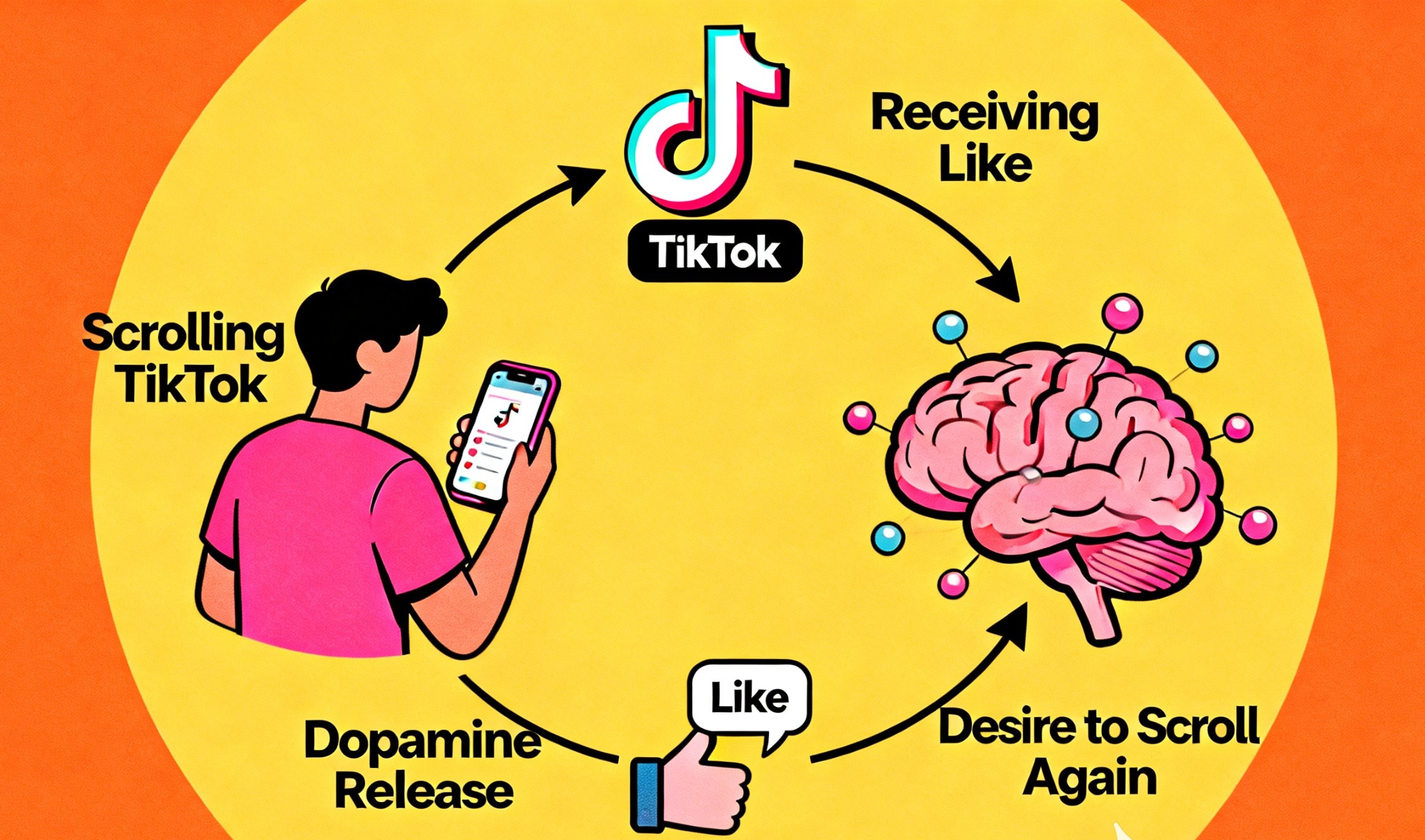 Dopamine reward loop illustration